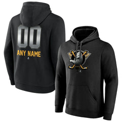Anaheim Ducks Personalized Midnight Mascot Logo Pullover Hoodie Black