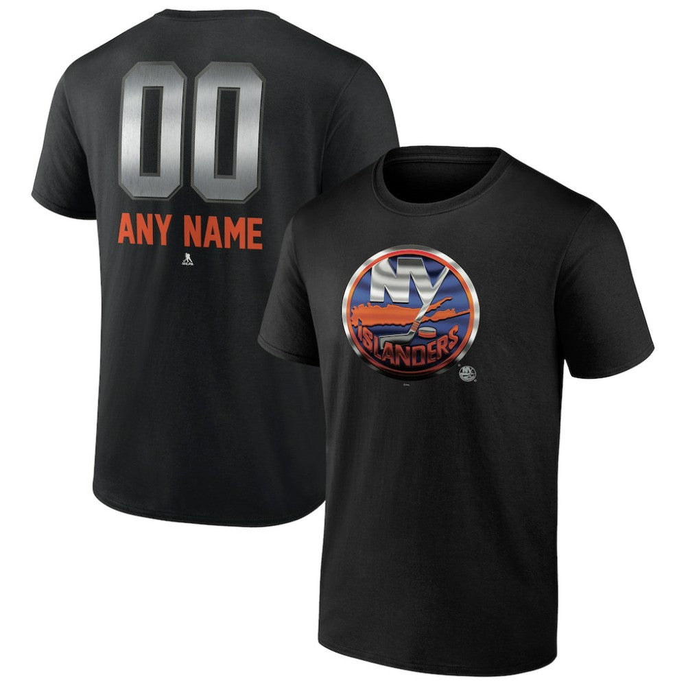 New York Islanders Personalized Midnight Mascot Logo T-Shirt Black