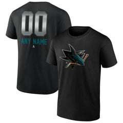 San Jose Sharks Personalized Midnight Mascot Logo T-Shirt Black
