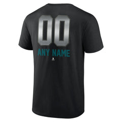 San Jose Sharks Personalized Midnight Mascot Logo T-Shirt Black