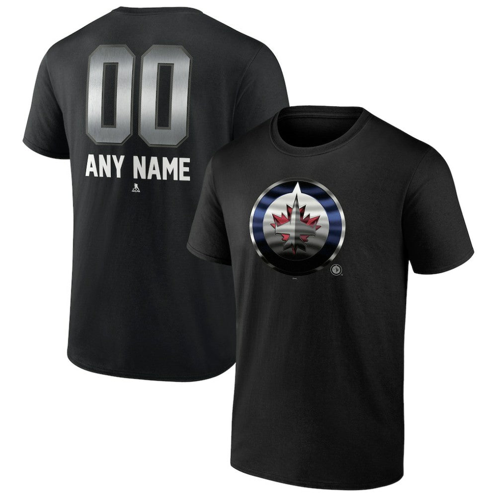 Winnipeg Jets Personalized Midnight Mascot Logo T-Shirt Black