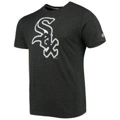 Chicago White Sox Homage Hand-Drawn Logo Tri-Blend T-Shirt Heather Black