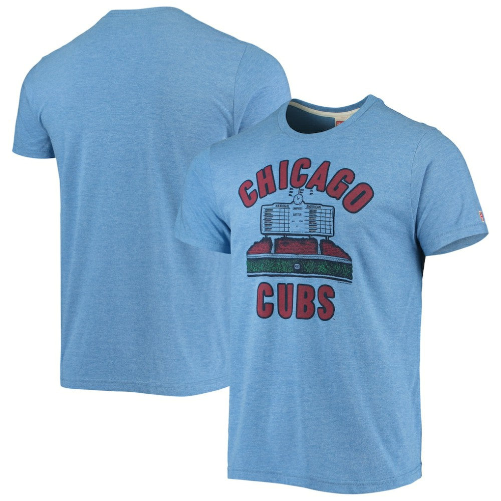 Chicago Cubs Homage Hyper Local Tri-Blend T-Shirt Heathered Royal