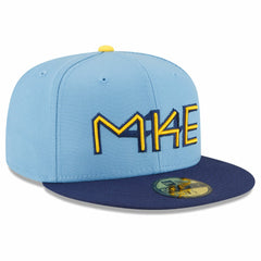Milwaukee Brewers 2022 City Connect 59FIFTY Fitted Hat Powder Blue | New Era