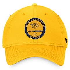 Nashville Predators Fanatics 2022 Authentic Pro Training Camp Flex Hat Gold