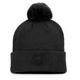 Vegas Golden Knights Fanatics Women's Authentic Pro Road Cuffed Knit Hat with Pom Black