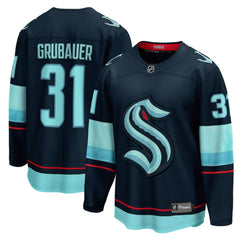 Philipp Grubauer Seattle Kraken Fanatics Home Breakaway Player Jersey Navy