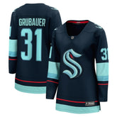 Philipp Grubauer Seattle Kraken Fanatics Women's Home Breakaway Player Jersey Navy
