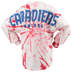 Montreal Canadiens Women's Spiral Tie-Dye Long Sleeve T-Shirt Red