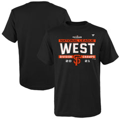 San Francisco Giants Youth 2021 NL West Division Champions Locker Room T-Shirt Black