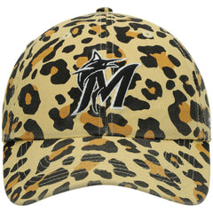Miami Marlins Women's Bagheera Cheetah Clean up Adjustable Hat Tan | 47 brand