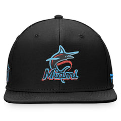 Miami Marlins Iconic Team Patch Fitted Hat Black