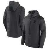 Pittsburgh Penguins Fanatics Authentic Pro Road Tech Lightweight Full-Zip Hoodie Jacket Charcoal
