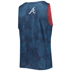 Atlanta Braves FOCO Floral Reversible Mesh Tank Top Navy