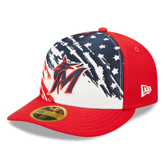 Miami Marlins 2022 4th of July Low Profile 59FIFTY Fitted Hat Red | New Era