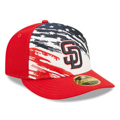 San Diego Padres 2022 4th of July Low Profile 59FIFTY Fitted Hat Red | New Era