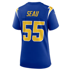 Junior Seau Los Angeles Chargers Women's Retired Game Jersey - Royal