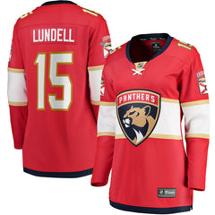 Anton Lundell Florida Panthers Fanatics Women's Home Breakaway Player Jersey Red