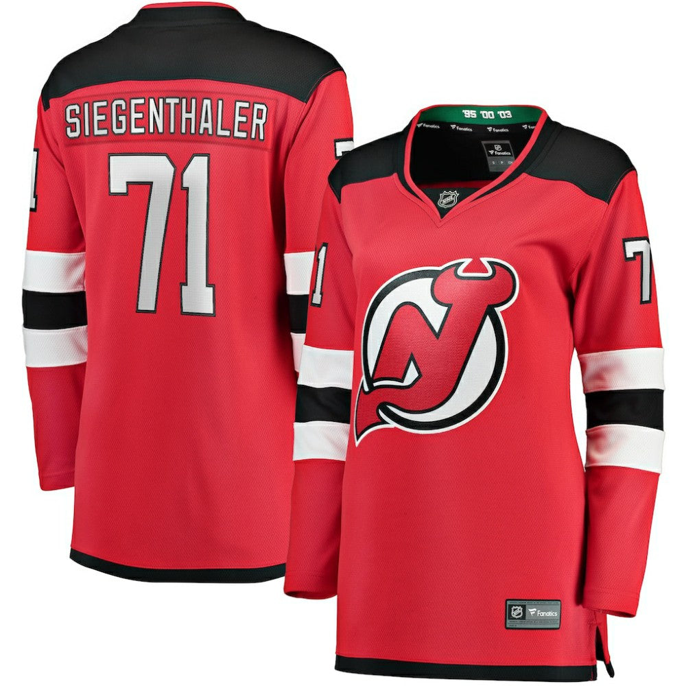 Jonas Siegenthaler New Jersey Devils Fanatics Women's Home Breakaway Player Jersey Red