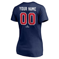 Cleveland Guardians Women's Personalized Winning Streak V-Neck T-Shirt Navy