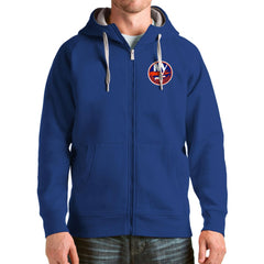 New York Islanders Antigua Logo Victory Full-Zip Hoodie Royal