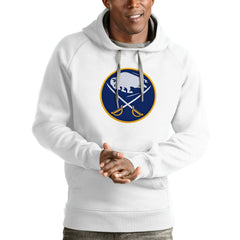 Buffalo Sabres Antigua Logo Victory Pullover Hoodie White