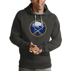 Buffalo Sabres Antigua Logo Victory Pullover Hoodie Charcoal