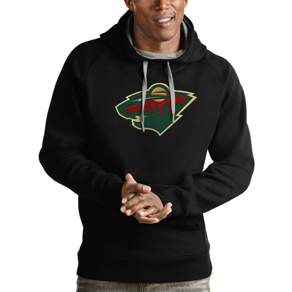 Minnesota Wild Antigua Logo Victory Pullover Hoodie Black