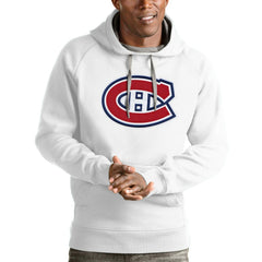 Montreal Canadiens Antigua Logo Victory Pullover Hoodie White