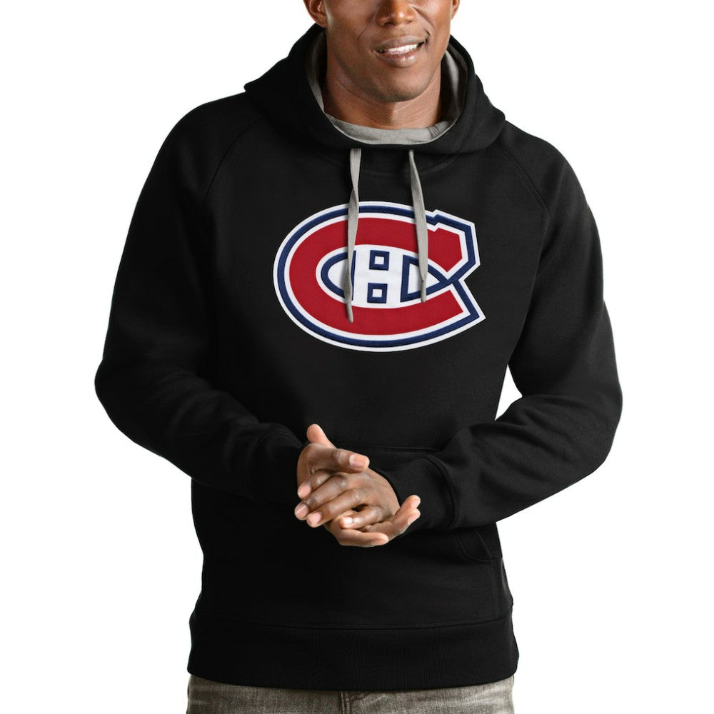 Montreal Canadiens Antigua Logo Victory Pullover Hoodie Black