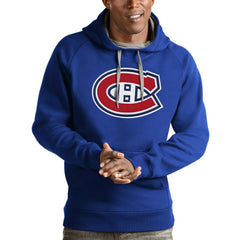Montreal Canadiens Antigua Logo Victory Pullover Hoodie Blue