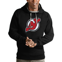 New Jersey Devils Antigua Logo Victory Pullover Hoodie Black