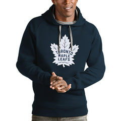 Toronto Maple Leafs Antigua Logo Victory Pullover Hoodie Navy