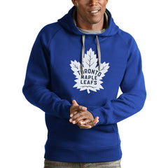 Toronto Maple Leafs Antigua Logo Victory Pullover Hoodie Blue