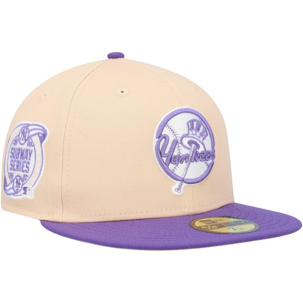 New York Yankees Subway Series Side Patch 59FIFTY Fitted Hat Peach/Purple | New Era