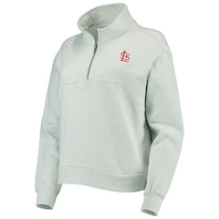 St. Louis Cardinals The Wild Collective Women's Two-Hit Quarter-Zip Pullover Top Light Blue