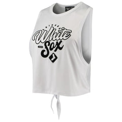 Chicago White Sox The Wild Collective Women's Open Back Twist-Tie Tank Top White