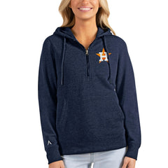 Houston Astros Antigua Women's Action Half-Zip Pullover Hoodie Heathered Navy