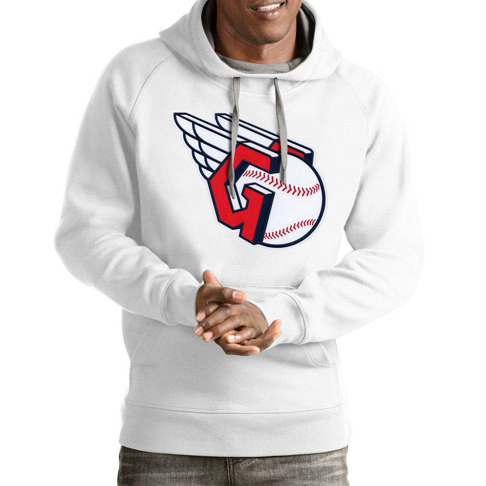 Cleveland Guardians Antigua Team Victory Pullover Hoodie White