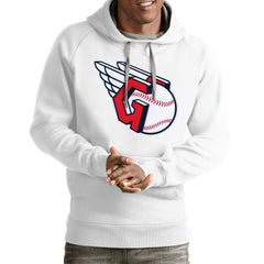Cleveland Guardians Antigua Team Victory Pullover Hoodie White