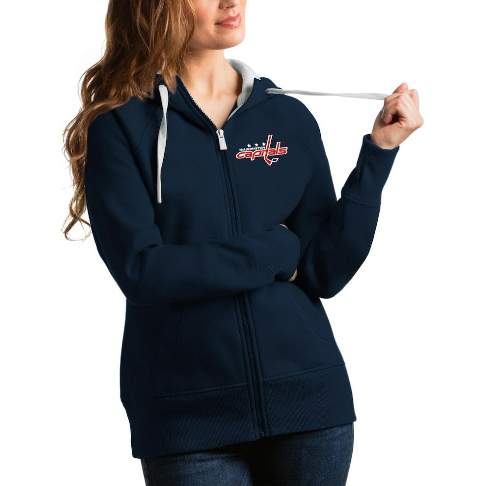 Washington Capitals Antigua Women's Victory Full-Zip Hoodie Navy