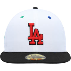 Los Angeles Dodgers 60th Anniversary Primary Eye 59FIFTY Fitted Hat White/Black | New Era