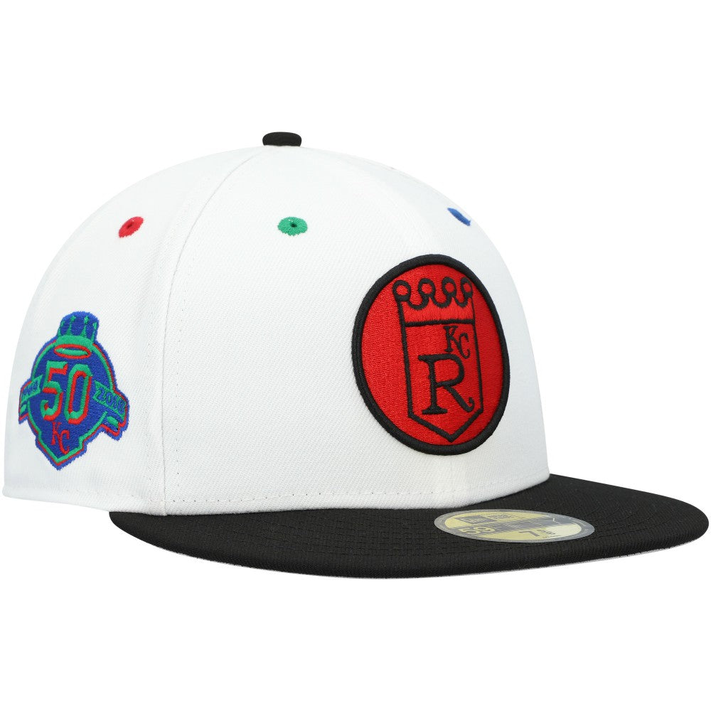 Kansas City Royals Primary Eye 59FIFTY Fitted Hat White/Black | New Era