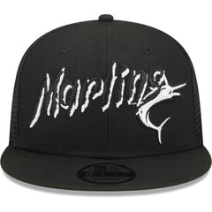 Miami Marlins Street Trucker 9FIFTY Snapback Hat Black | New Era