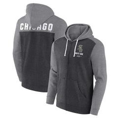 Chicago White Sox Blown Away Full-Zip Hoodie Heathered Charcoal/Heathered Gray