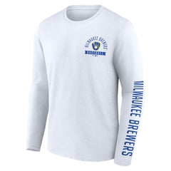 Milwaukee Brewers Pressbox Long Sleeve T-Shirt White