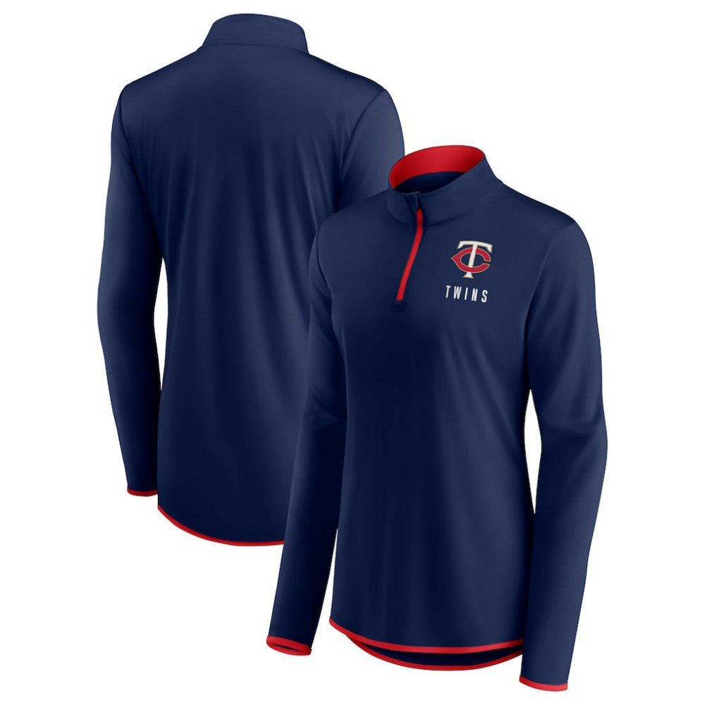Minnesota Twins Women's Worth The Drive Quarter-Zip Jacket Navy