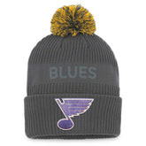 St. Louis Blues Fanatics Authentic Pro Home Ice Cuffed Knit Hat with Pom Charcoal