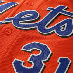 Mike Piazza New York Mets Cooperstown Collection Mesh Batting Practice Button-Up Jersey - Orange
