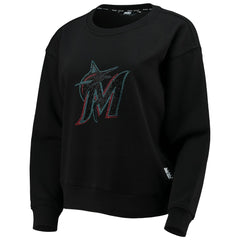 Miami Marlins DKNY Sport Women's Carrie Pullover Sweatshirt Black
